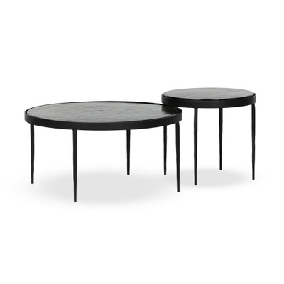 Four Hands Yoko Nesting Tables - Moss Cast Glass