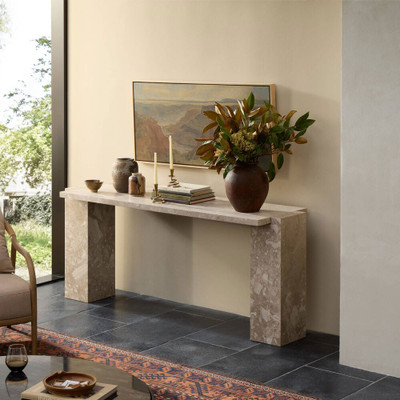 Four Hands Romano Console Table - Lunar Marble
