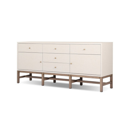 Four Hands Fiona Sideboard - Ivory Painted Raffia