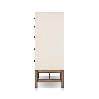 Four Hands Fiona Tall Dresser - Ivory Painted Raffia
