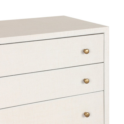 Four Hands Fiona Tall Dresser - Ivory Painted Raffia