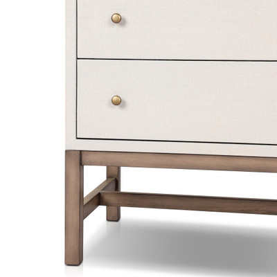 Four Hands Fiona Tall Dresser - Ivory Painted Raffia