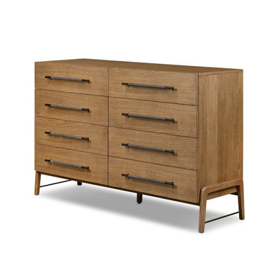 Four Hands Rosedale 8 Drawer Dresser - Amber Oak Veneer