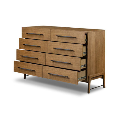 Four Hands Rosedale 8 Drawer Dresser - Amber Oak Veneer