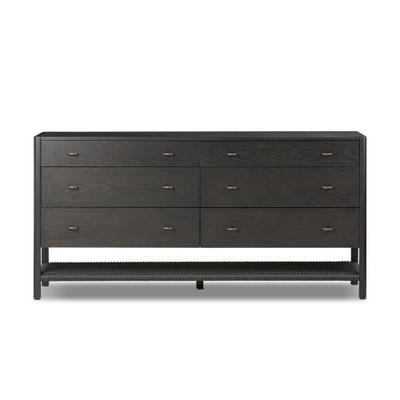 Four Hands Zuma 6 Drawer Dresser - Smoked Black Ash