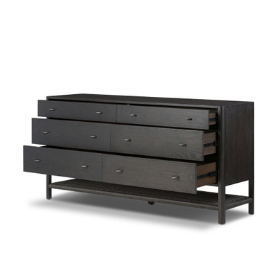 Four Hands Zuma 6 Drawer Dresser - Smoked Black Ash