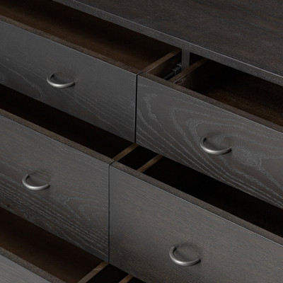 Four Hands Zuma 6 Drawer Dresser - Smoked Black Ash