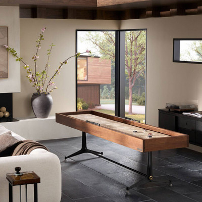 Four Hands District Eight Small Shuffleboard Table - Smoked Oak