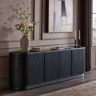 Four Hands Delphi Media Console - Cerused Black Oak