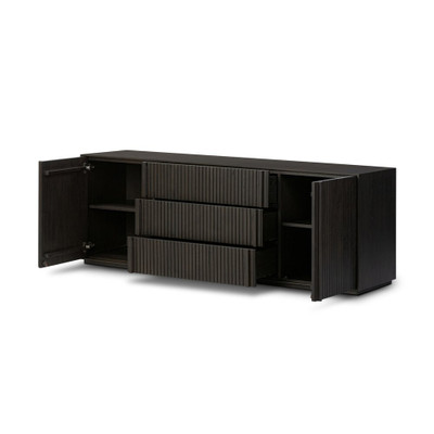 Four Hands Leo Media Console - Smoked Black