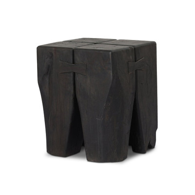 Four Hands Oshan Outdoor End Table - Stained Black Teak - Fsc