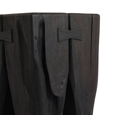 Four Hands Oshan Outdoor End Table - Stained Black Teak - Fsc
