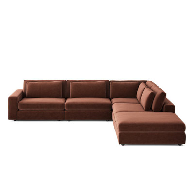 Four Hands Bloor 4-Piece Sectional W/ Ottoman - Left Arm Facing - Surrey Auburn