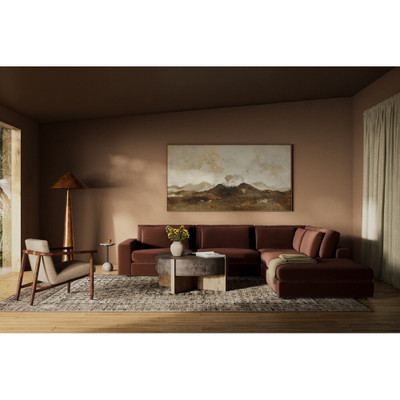 Four Hands Bloor 4-Piece Sectional W/ Ottoman - Left Arm Facing - Surrey Auburn