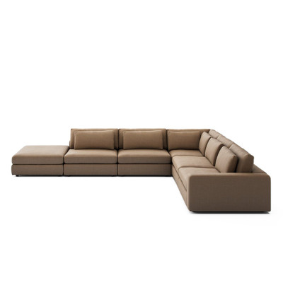Four Hands Bloor 5-Piece Sectional - Raf Sofa W/ Ottoman - Savoy Ochre