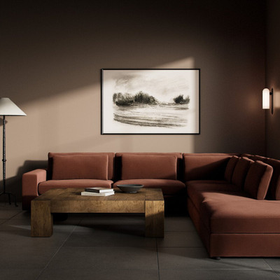 Four Hands Bloor 5-Piece Sectional - Laf Sofa W/ Ottoman - Surrey Auburn