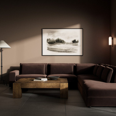 Four Hands Bloor 5-Piece Sectional - Laf Sofa W/ Ottoman - Surrey Cocoa