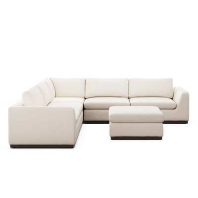 Four Hands Colt 3-Piece Sectional + Ottoman - Crypton Nomad Marshmallow