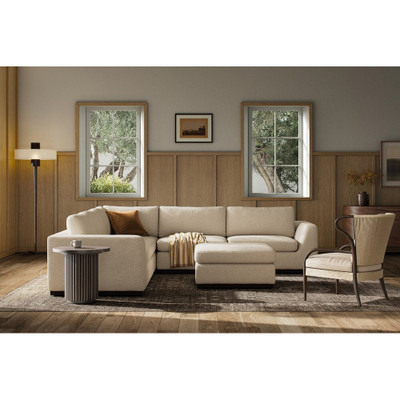 Four Hands Colt 3-Piece Sectional + Ottoman - Crypton Nomad Snow