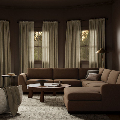 Four Hands Colt 4-Piece Sectional - Right Chaise - Crypton Nomad Mushroom