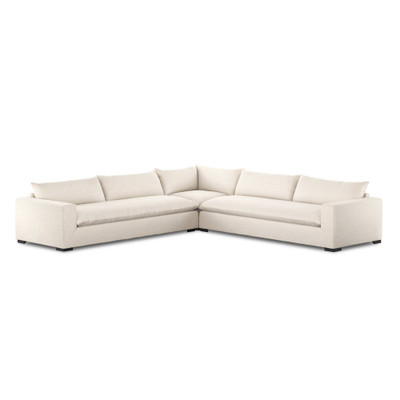 Four Hands Grant 3 Piece Sectional With Arms - 134" - Ashby Oatmeal