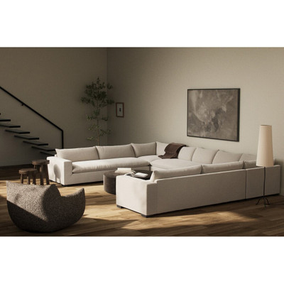 Four Hands Grant 5 Piece Sectional With Arms - 174" - Ashby Oatmeal
