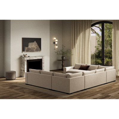 Four Hands Grant 5 Piece Sectional With Arms - 152" - Ashby Oatmeal