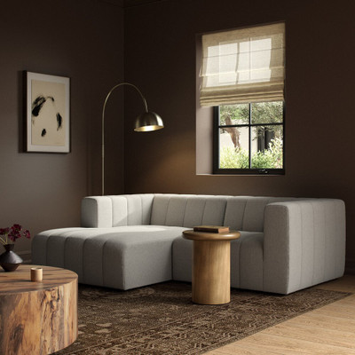 Four Hands Langham Channeled 2-Piece Sectional - Left Arm Facing - Napa Sandstone