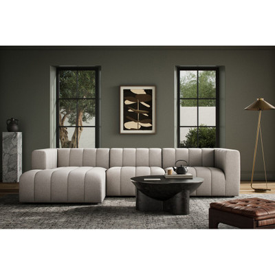 Four Hands Langham Channeled 3-Piece Sectional - Left Chaise - Napa Sandstone