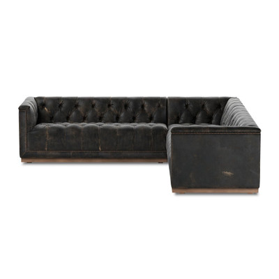 Four Hands Maxx 3-Piece Sectional - Destroyed Black