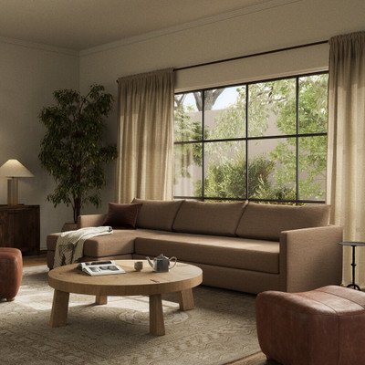 Four Hands Wickham 2-Piece Sectional - Left Chaise - Crypton Nomad Mushroom