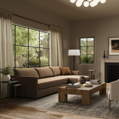 Four Hands Wickham 2-Piece Sectional - Right Chaise - Crypton Nomad Mushroom