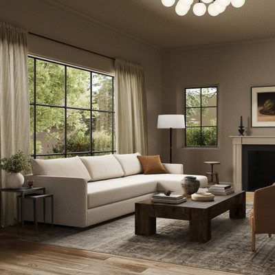 Four Hands Wickham 2-Piece Sectional - Right Storage Chaise - Crypton Nomad Snow