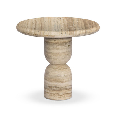 Four Hands Figueroa End Table - Light Beige Travertine