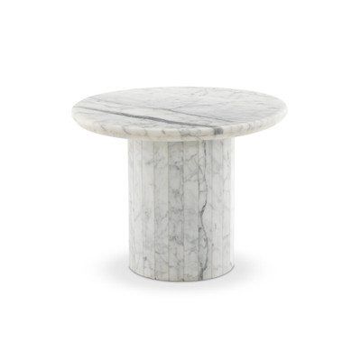 Four Hands Stuart End Table - White Calacatta Marble