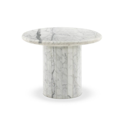 Four Hands Stuart End Table - White Calacatta Marble