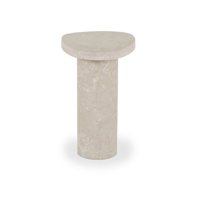 Four Hands Zion End Table - Cream Marble