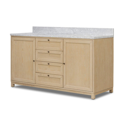 Four Hands Millie Double Vanity - Satin Bleached Parawood
