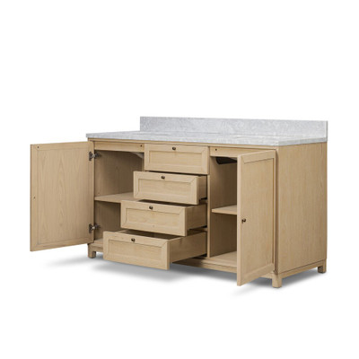 Four Hands Millie Double Vanity - Satin Bleached Parawood