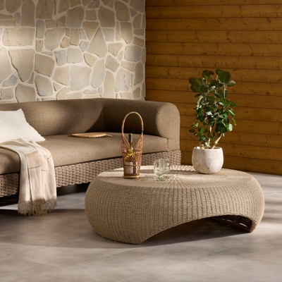 Four Hands Brock Outdoor Coffee Table - Vintage White