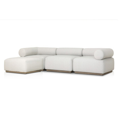 Four Hands Lenox Outdoor 3Pc Sectional w/Ottoman - Washed Brown