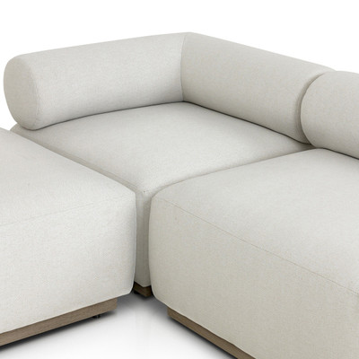 Four Hands Lenox Outdoor 3Pc Sectional w/Ottoman - Washed Brown