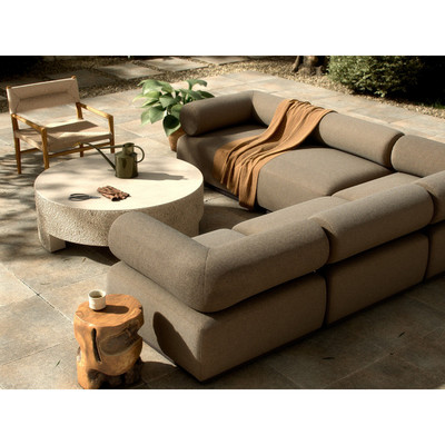 Four Hands Lenox Outdoor 5Pc Sectional - Stained Saddle Brown
