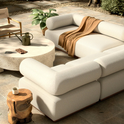 Four Hands Lenox Outdoor 5Pc Sectional - Washed Brown