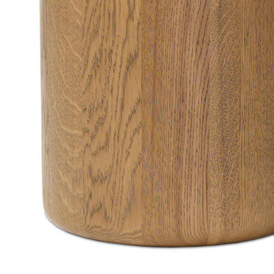Four Hands Shira Small End Table - Light Brown Oak - Clear Cast Glass