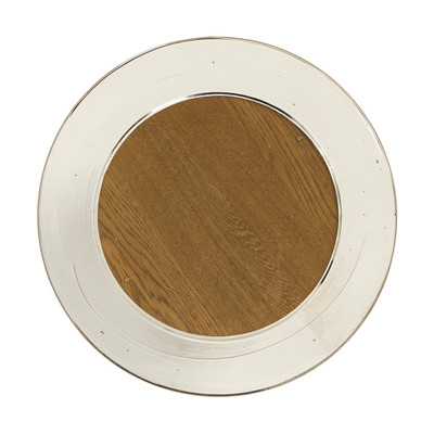 Four Hands Shira Small End Table - Light Brown Oak - Clear Cast Glass