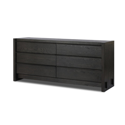 Four Hands Aramis 6 Drawer Dresser - Smoked Black Oak Resawn