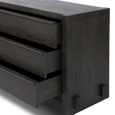 Four Hands Aramis 6 Drawer Dresser - Smoked Black Oak Resawn