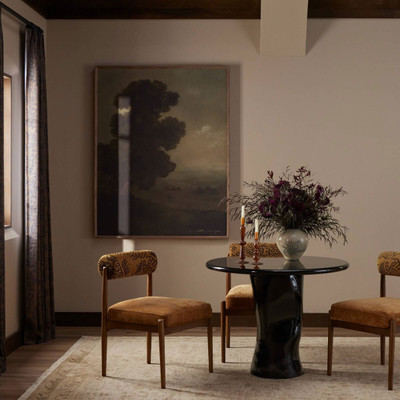 Four Hands Manon Dining Table - Glossy Black Cast Aluminum