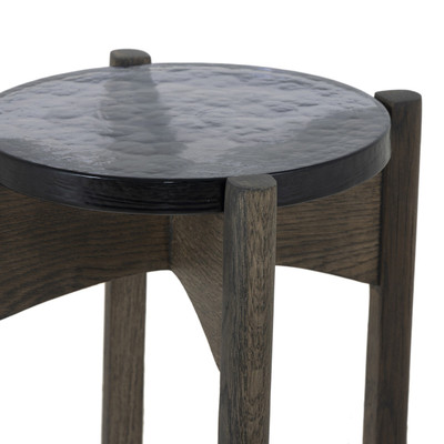 Four Hands Relo End Table - Grey Cast Glass